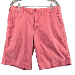 Polo Ralph Lauren Men's Chino Shorts Pink Coral Size 33 100% Cotton Slash Pocket